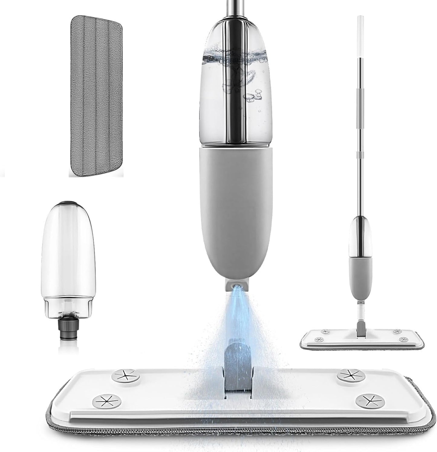 3In1 Stainless Steel Microfiber Floor Cleaning Spray Mop with Removable Washable Cleaning Pad and Integrated Water Spray, 360 Degree Easy Floor Cleaning mop for Home, Kitchen & Office use