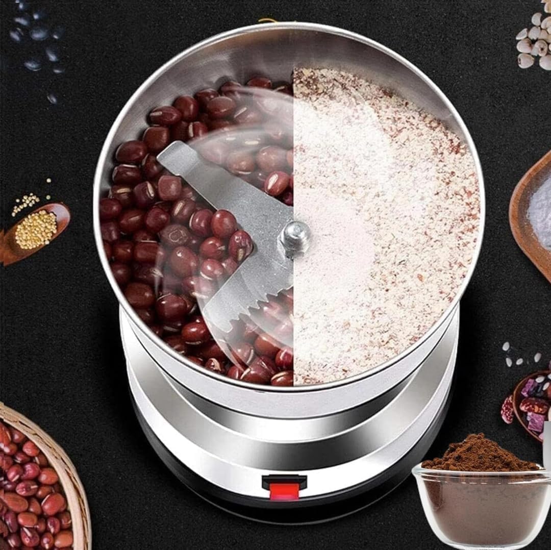 Stainless Steel Nima Multifunctional Grinder Smash Machine Coffee Beans Electric Grinder and Coffee Maker Household Electric Mixer Grinder (Stainless Steel)
