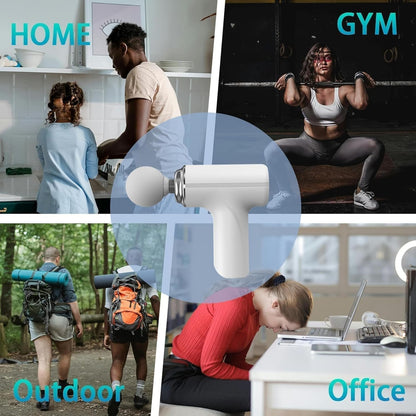 Massage Machine for Body Pain – Mini Massage Gun for Deep Tissue, Muscle & Body Pain Relief – Handheld, Battery Powered Massager for Neck, Shoulder, Back, Foot (Multicolor)